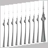 GreenIT 10 Aufkleber 20cm Sticker Berlin Alex Fernsehturm Deko Sichtschutz Ordner Rücken