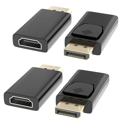 4 Stücke Displayport auf HDMI,1080p DP auf HDMI,HDMI Displayport Adapter,HDMI zu Displayport,Adapter Displayport auf Hdmi,Displayport auf HDMI Adapter,DP auf HDMI Adapter für Dell,Lenovo,HP,GPU,AMD