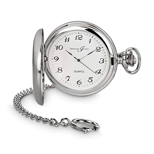 Hermann Jäckle Taschenuhr Todtnau – Quarzwerk, Mineralglas, 50mm, inkl. Kette & Reiseetui – Edles Design, Präzise Zeitmessung, Stilvolle Geschenkidee