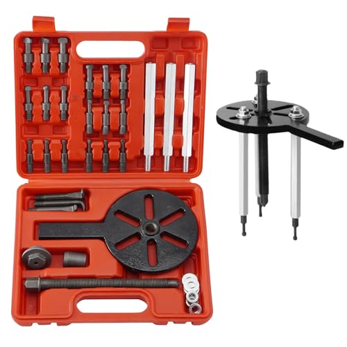 JAOGAUS 21 in 1 Lagerabzieher Set, Polradabzieher Lager Abzieher Radlager Werkzeug Set mit Spannzangen in 6 Größen 3-Backen-Abzieher für Innenlager Multifunktionales Lagerdemontageset