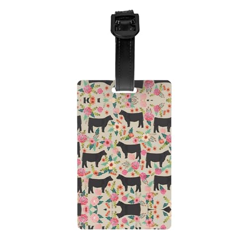 Gepäckanhänger mit Blumenmotiv, Kuhbetrieb, Gepäckanhänger, Kofferanhänger mit Namensausweis, langlebig, leicht, Reisezubehör