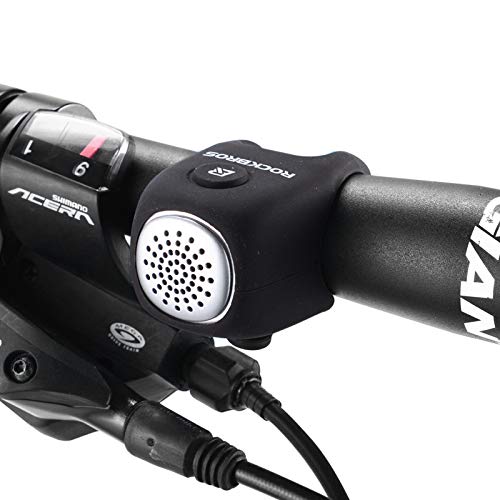 ROCKBROS Fahrradklingel Elektronisch E-Klingel Miniklingel Glocke IPX4 Wasserdicht aus Elastischem Silikon Schwarz