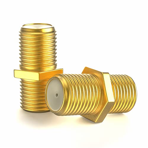 maxx RedStar24 F-Verbinder Sat Kupplung Verbinder Vergoldet F-Stecker Kupplung/Sat Kabel Adapter Verlängerung für SAT Antennenkabel/Koaxialkabel/BK Anlagen 2 Stück