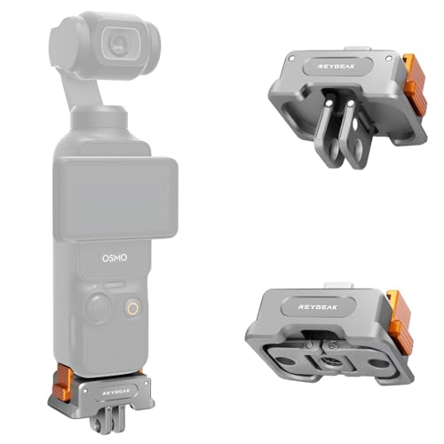REYGEAK Ladeadapter Basis für DJI Osmo Pocket 3, Typ-C Ladestation Fit Arca-Swiss Standard, mit 1/4 Schraubenloch/Faltfinger, Aluminiumlegierung Halterung