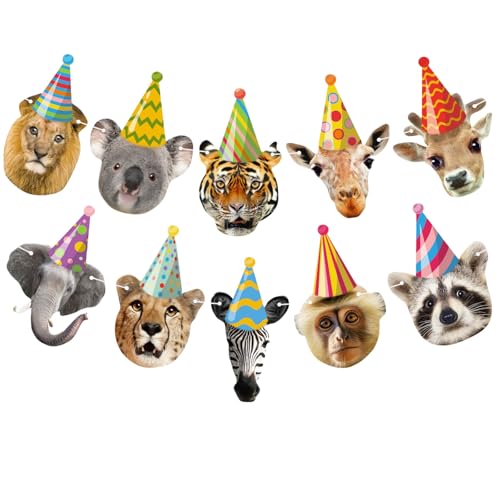 GlamRays Safari Tiere Frohes Geburtstagsbanner Wild Zoo Dschungel Tiere Dekorationen für Kinder Safari Tiere Party Dekorationen Wald Tier Thema Dekorationen