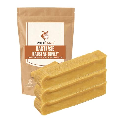 Wildfang® Yak Hartkäse Kaustab dem Himalaya Rezept für Hunde, Kauspielzeug, Langer Kauspaß, geruchlos, Nicht splitternd, alle Hundegrößen und Welpen, Himalaya-Yak-Hundekauknochen - 3 x M