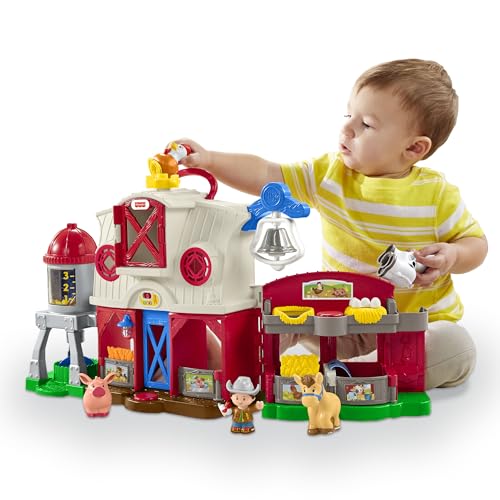 Fisher-Price Mattel Games HHX34 - Little People Bauernhof – deutsche Edition, interaktives Spielset mit Smart Stages, Spielzeug für Kinder von 1 bis 5 Jahren