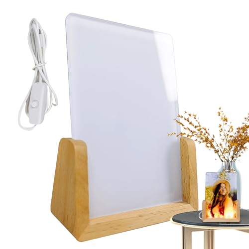 Sublimationsrohlinge Aus Acryl, Sublimations-Fotorohlinge - LED-Acryl-Lichtbasis | Sublimations-Acryl-Fotorahmen-Panel, Nacht-LED-Licht-Lampensockel, Wärmeübertragungs-Acryl-Fotorahmen 15 X 10 cm