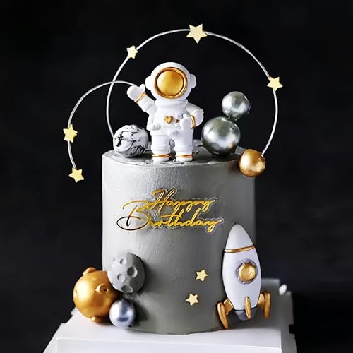 Astronaut Torten Deko, 29pcs Kuchendekoration Weltraum, Rakete Weltraum Kuchen Deko, Planet Astronaut Kuchen Deko, Perfekt für Geburtstage und Partys mit Weltraumthema