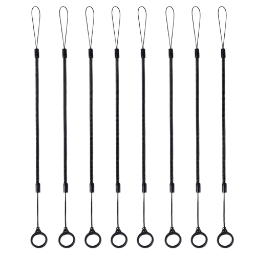 PEUTIER 8stk Einziehbares Band, Einziehbares Spiralband mit Anti-Verlust-Ringen Stiftspiralband Tragekordel Stiftleine zum Befestigen des Zeichenstifts am Touchscreen