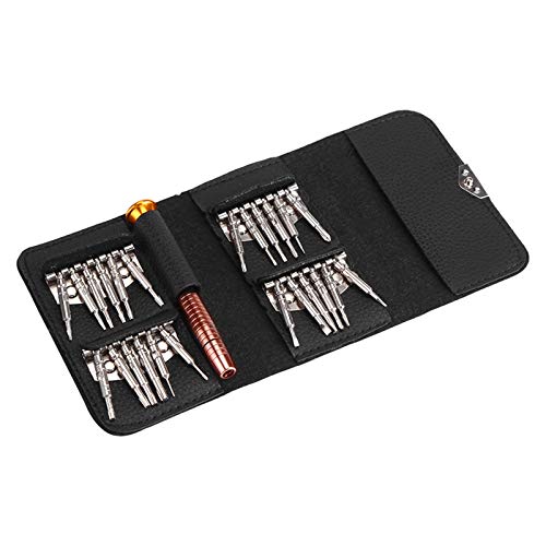 25-in-1 kleines Mini-Schraubendreher-Set, Laptop, Uhr, Schmuck, Elektronik, Reparatur, elektronische Werkstätten, Werkzeuge mit schwarzer Tasche für Mobiltelefone, Computer,