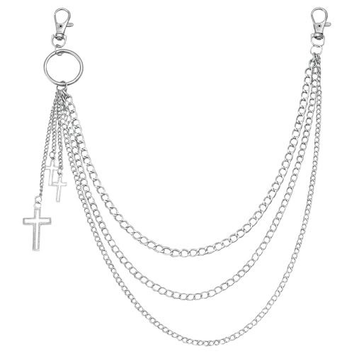 Hosenkette Herren, Wallet Chain, Hosen Kette, Hosenkette Set Punk Damen Hosenkette Mode Hip Hop Kette für GeldböRse Tasche GüRtel Jeans Hosen Schmuck für Gothic ZubehöR MäNne