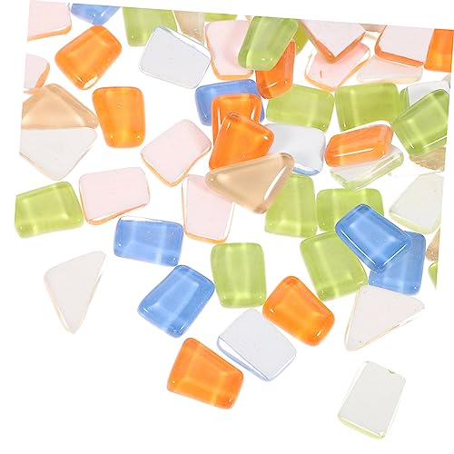 Veemoon 1Satz Buntglas Mosaikfliesen Farbige Glasstücke für DIY Handwerk Langlebig Dekoration von Zuhause Kirchen und Bastelmaterialien für Einzigartige
