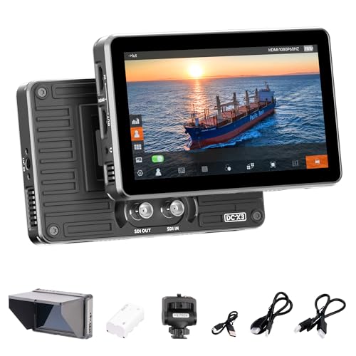 VILTROX DC-X3 2000Nits Kamera Field Monitor Touchscreen 6-Zoll Camera Monitor Full HD1920x1080 IPS 4K HDMI/3G-SDI Loop In/Out, 3D LUTs Peaking Focus Assist, 160° Weitwinkel, Sonnenblende Haube, Akku