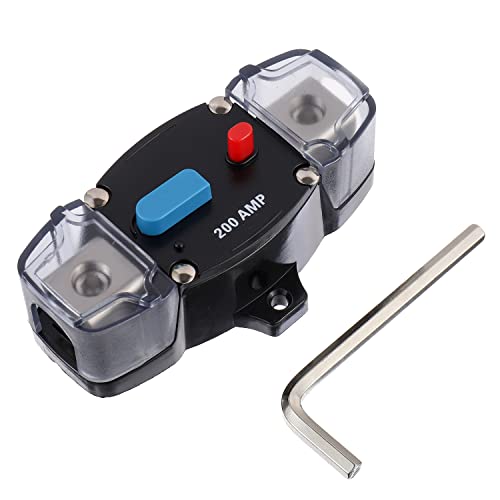 EPLZON 200A 12-48 Volt DC Selbstauslöser mit manuellem Reset-Knopf für Auto, Wohnmobil, Boot (200Amp)
