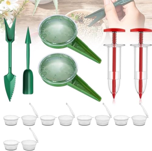 Samenspender Set, Hand Saatgut Sämaschine, Mini Saatgut Verteiler, Mini Sämaschine Garten, Saatgutspender, Samenspender, Saatgutverteiler Pflanzer, für Kleine Blumen und Gemüsesamen