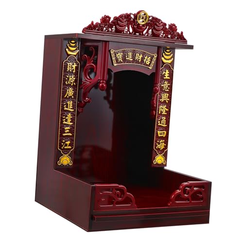 Warmhm Stabiler Buddhistischer Altar Aus Holz Ständer Für Buddha-Statue Für Den Schreibtisch-Altar Zu Hause Im Retro-chinesischen Design Für Den Dekorativen Altar