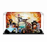 Figuren-Displaybox für LE-GO für 71764 Ninj-ago Nin-ja Trainingszentrum, Acryl, staubdicht, transparent, benutzerdefinierte Vitrine (kein Modell) (schwarz + 3 mm)