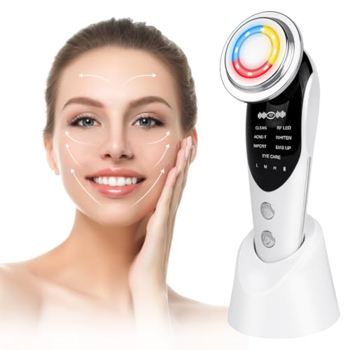 AOGOE Gesichtsmassagegerät Gegen Falten, 8 IN 1 Face Massager, EMS Gesicht Gerät mit EMS Mikrostrom, Gesicht Schönheit Gerät für Hautstraffung & Lifting, 45℃ V Shape Face Gerät