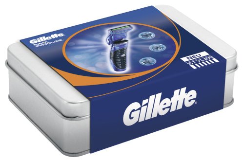 Gillette Fusion ProGlide Styler Geschenkset (Rasierer, Transparentes Rasiergel), 1er Pack (1 x 1 Set)