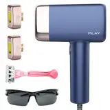 IPL Laser Geräte Haarentfernung, 0,5 Sek./Blitz Schmerzfreie Eis-Haarentfernung mit Zwei Präzisen Köpfen für Gesicht und Bikini, Geeignet für Gesicht, Achseln, Beine, Bikini Laser Haarentfernung
