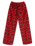 Pyjamahose Damen Lang - Pyjama Hose Damen Flanell Schlafanzug Hosen Schlafanzughose Anime Cartoon Kawaii Kuschelig Weich Bequeme Warme Flauschig Casual Home Lounge Schlafhose Herbst-Winter