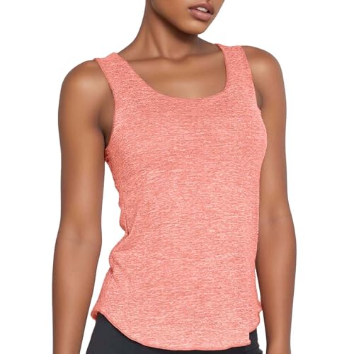 Damen Shirt Sexy Frauen Solide Sport Weste Laufen Fitness Schnell Trocknend Ärmelloses Lose Yoga Top Unterhemd Hellblau Damen (Orange, M)