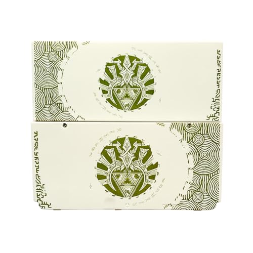 Limited for New3DS Extra Shell Cover Plates Replacement ZLD Kingdom's Tears Edition, for New 3DS Small Handheld Game Console, DIY Top/Bottom Green Faceplate White Backplate A/E Face 2 PCS