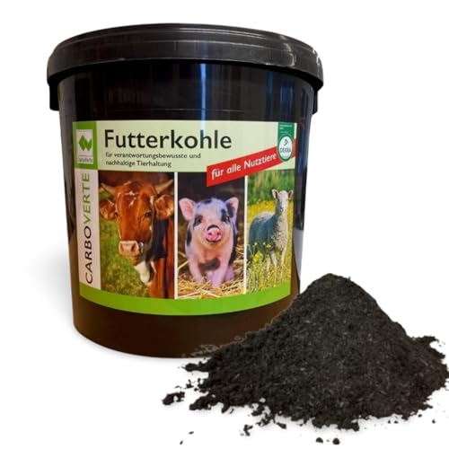 3,5 kg CarboVerte Futterkohle für Pferde, Rinder, Schweine und Geflügel, nach GMP+ FSA gesichert, 100% pflanzliche Kohle, staubfrei