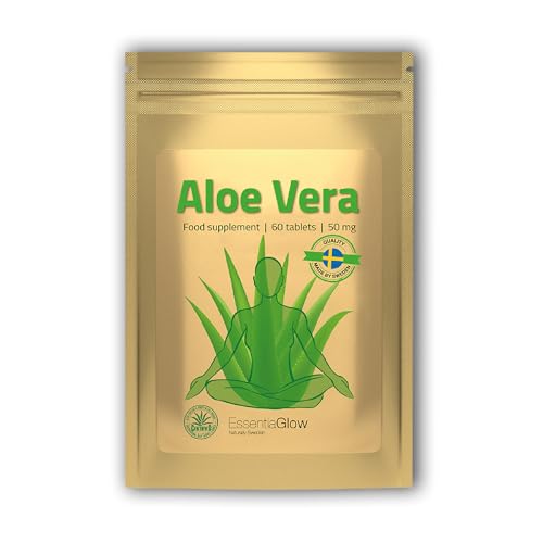 60 Aloe Vera Tabletten | 20.000mg / Tagesdosis aus 100mg Aloe Vera Extrakt | Vegan & Hochdosiert | 1 Monats Vorrat | Für Verdauung, Haut & Immunsystem | 60 Tabletten