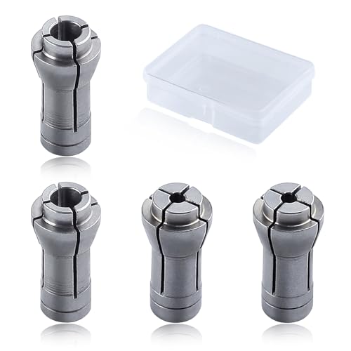 SPEEDWOX 4PCS Die Grinder Collet Adapter Chuck Collet Grinding Machine Clamping Collet Adapter Die Grinder Tool Small Grinder Collet Set 1/4 To 1/8 Collet Adapter 2 Pack 3mm and 2 Pack 6mm