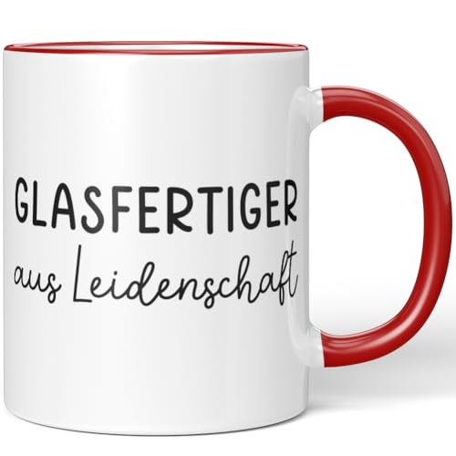 JUNIWORDS Tasse, Glasfertiger aus Leidenschaft, Rot (6642745)