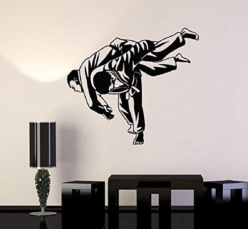 Judo Wrestling Kampfsport Sport Vinyl Wandaufkleber Jugendwohnheim Schlafzimmer Dekoration Tapete Wandbild 81X71Cm