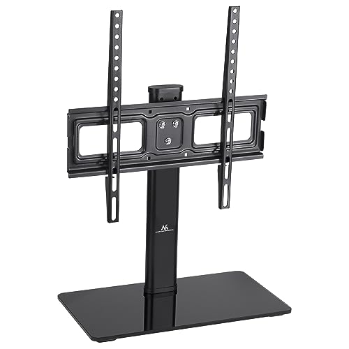 Maclean MC-450 TV-Ständer Standfüß TV Bildschirm Stand für 32-65" QLED LCD LED OLED Plasma Fernseher bis max. 40kg max. VESA 400x400, Höhenverstellbar