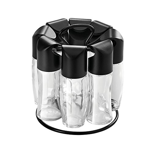 Metaltex 252876080 Gewürzständer Spice-8, Transparent / Schwarz