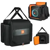 Taschen für JBL Partybox Encore Essential,Tragbare Lautsprecher-Tragetasche Passend für Encore mit Schultergurt und Zusätzlichen Tasche für Mikrofon,Ladegerät,Kabel,Zubehör (Schwarz)