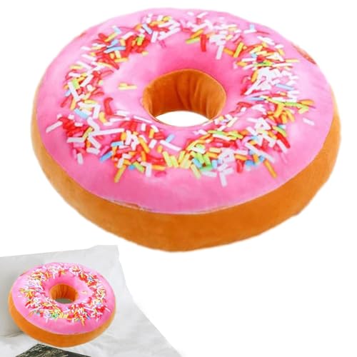 Donut-Plüschkissen – Bequemes Donut-Kissen, Großes Donut-förmiges Kissen | Süßes Dekoratives Donut-Sofakissen Für Sofa, Bett, Stuhl, Dekoratives Rundes Sofakissen Für Kinder, Erwachsene, Raumdekoratio