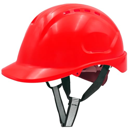 Mustbau Harte Hüte Bauindustrie Sicherheit Helm Harter Hut Mit Kinnriemen 6 Punkt Gurt, Rad Ratsche Einstellen 52-66cm EN 397