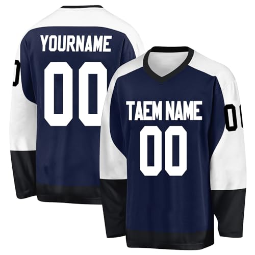 Hockey Trikot Personalisiert Ice Hockey Trikot Erwachsene Eishockey Shirt Training Herren Personalisierte Eishockey Tshirt mit Ihrem Namen Team Nummer