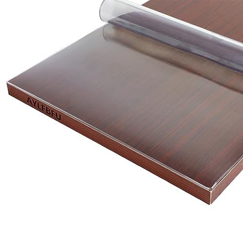 Tischauflage Transparent Rechteck 75x95cm, Modisch, Stark, Reißfest, Schreibtischunterlagen Transparent Pflegeleicht Wiederverwendbar, Teppichunterlage Rutschfest für Computertisch/Küche/Bartheke, 3mm