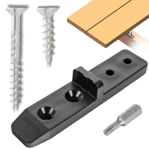 TEVOTECH Terrassenverbinder [SET] 150 Stück inkl. Schrauben, für HOLZ und, Terrassendielen befestigung unsichtbar mit Schrauben aus Edelstahl, Kunststoffclips für Terrassendielen