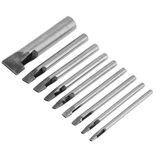 Bewinner 9 Stück Lederhandwerk 2 mm Karbonstahl Leder ovale Form Stanzwerkzeug verschiedene Größen für Ihre verschiedenen Bedürfnisse, gutes Werkzeug für Lederherstellung und Dekoration