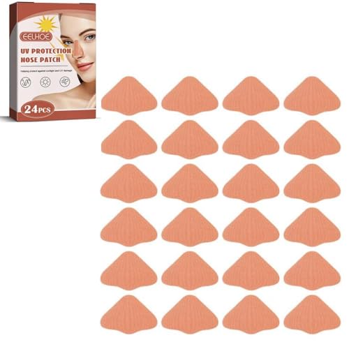 24 Stück Nasenpflaster, Sonnenschutz, Nasenschutz, Outdoor, Sonnenschutz, UV-Nasenschutzabdeckung für Männer und Frauen, Belichtung, Bräunung, Outdoor-Sportzubehör