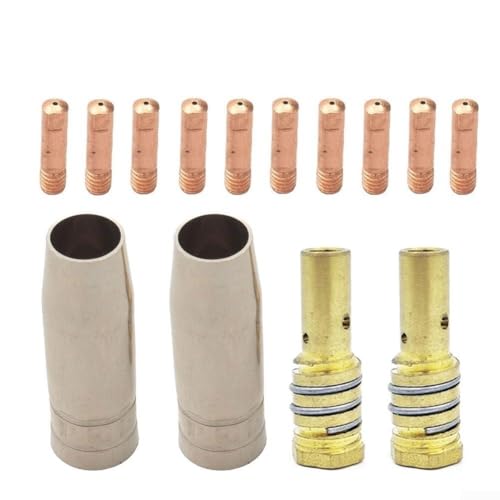 Vereinfachen Sie Ihre Schweißaufgaben mit diesem kompletten Set von Verbrauchsmaterialien, die für die MIG MAG Brenneranwendung zugeschnitten sind (1,0 mm)