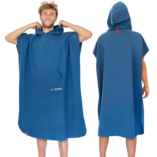 AUTDOOR® Mikrofaser Badeponcho Damen & Herren - nachhaltig aus 100% recycelten PET-Flaschen - Handtuch als Umziehhilfe für Strand und Wassersport - schnelltrocknend & kompakt
