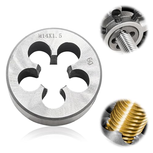 1 Stück Rechtsgewinde Gewindeschneideisen, M14 x 1.5 mm Metrisch Gewindeschneideisen, Legierter Werkzeugstahl Feingewinde Schneider, Präzisions Beidseitigem Schälanschnitt Rundes Maschinen