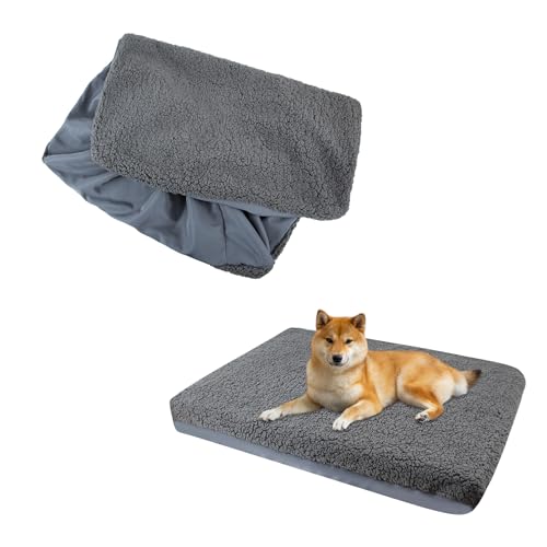 Nogsay Bezüge für Hundebetten,Ersatz Hundebett Weicher Plüsch Bezug,Wasserdicht Waschbar Abnehmbare Bezug für Haustier Hundekissen (M:91x69x15 cm)