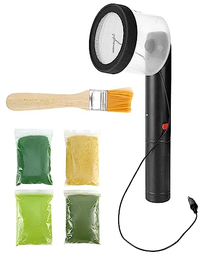 QWORK® Mini Grass Beflockung Applikator - mit 4 Farben Modellbau Gras und Reinigungsbürste - für DIY-Modelllandschaften