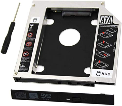 Padarsey Universal 9,5 mm SATA auf SATA 2nd SSD HDD Festplatten-Caddy Adapter Tray Gehäuse kompatibel mit Dell HP Lenovo ThinkPad Acer Gateway ASUS Sony Samsung MSI Laptop