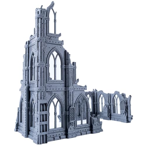 3D Vikings Serie Gothic Ruins – Set 1: Dreistöckiges ruiniertes Gebäude und angrenzender Überrest im ersten Stock, 28/32 mm Maßstab
